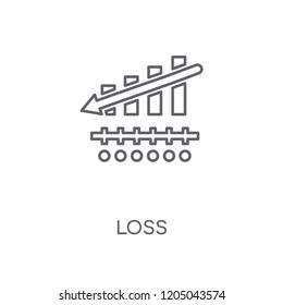 Loss linear icon. Loss concept stroke symbol design. Thin graphic elements vector illustration, outline pattern on a white background, eps 10.