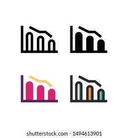 Loss logo icon design in four style. Line, Solid, Flat Gradient and Color Line style