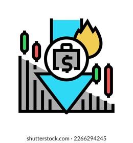 loss market financial crisis color icon vector. loss market financial crisis sign. isolated symbol illustration