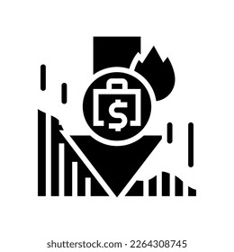 loss market financial crisis glyph icon vector. loss market financial crisis sign. isolated symbol illustration