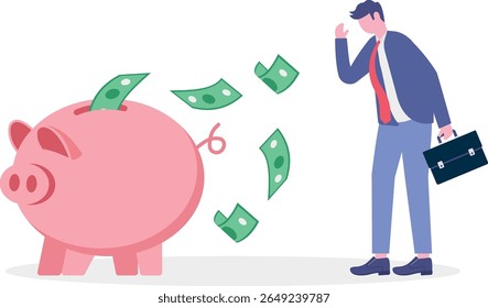 Perda de dinheiro devido à crise econômica ou à quebra do mercado de ações,

