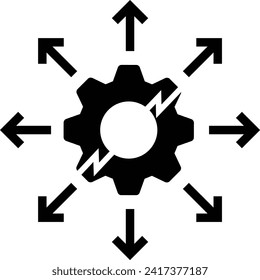 loss from movement icon cost vector broken gear sign