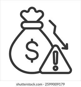 Loss Outline Icon Vector Illustration