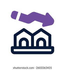 loss real estate dual tone icon. Sleek and modern vector icon for websites, mobile apps, marketing materials, and corporate design. Fully scalable and ready to use.