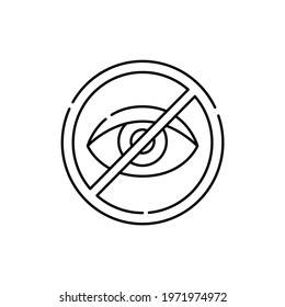 Loss sight color line icon. Disability. Isolated vector element. Outline pictogram for web page, mobile app, promo