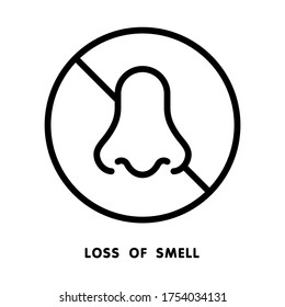 Loss of smell icon. Line vector. Isolate on white background.