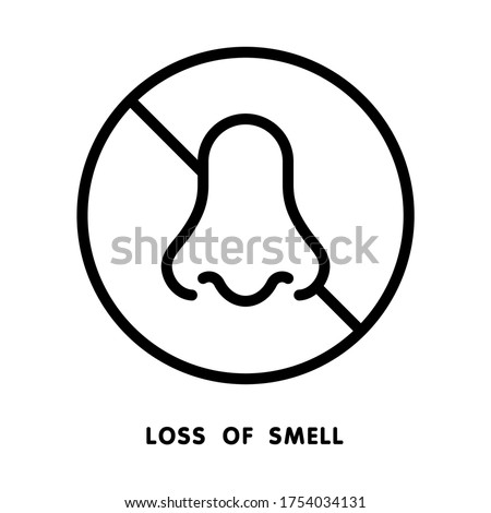 Loss of smell icon. Line vector. Isolate on white background.