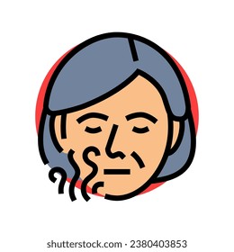 loss smell taste disease symptom color icon vector. loss smell taste disease symptom sign. isolated symbol illustration