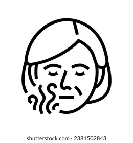 loss smell taste disease symptom line icon vector. loss smell taste disease symptom sign. isolated contour symbol black illustration