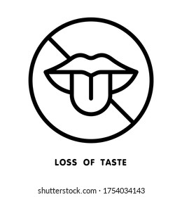 Loss of taste icon. Line vector. Isolate on white background.