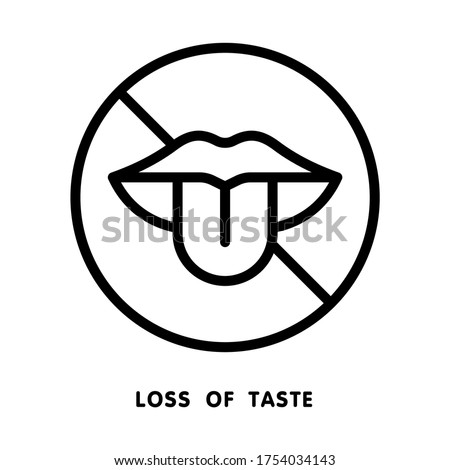 Loss of taste icon. Line vector. Isolate on white background.