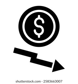loss Vector Glyph Icon Vector Design