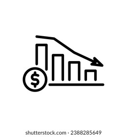 icono de vector de pérdida en estilo de línea