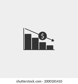 Icono de vector de pérdida para web y diseño