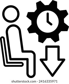 loss from waiting icon waiting time vector cost of lost sign