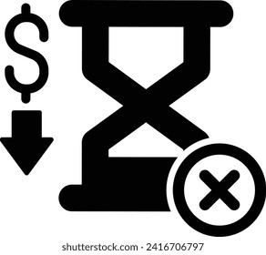 loss from waiting icon waiting time vector cost of lost symbol concept