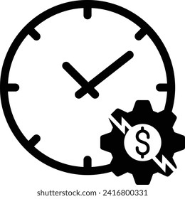 loss from waiting icon waiting time vector cost of lost sign concept