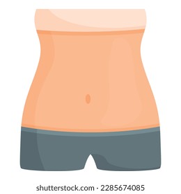 Vector de caricatura de icono de peso de pérdida. Cuerpo de salud. Forma de obesidad