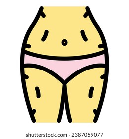 Loss weight icon outline vector. Skin after. Slim beauty color flat