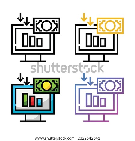 Losses icon design in four variation color