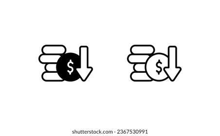 Pérdida de diseño de iconos con ilustración de fondo blanco