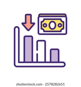 Losses icon vector stock illustration