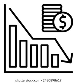 losses line icon vector illustration isolated on white background