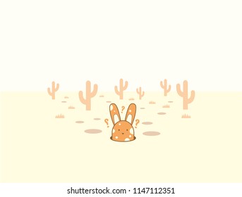 A lost bunny in the desert 