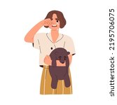 Lost child crying. Sad sobbing girl wiping tears with hand, holding teddy bear toy. Unhappy upset kid weeping, feeling grief, despair. Flat graphic vector illustration isolated on white background