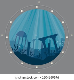 The Lost City of Atlantis Vector Illustration