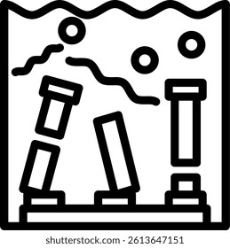 Lost City Line Vector Icon Design