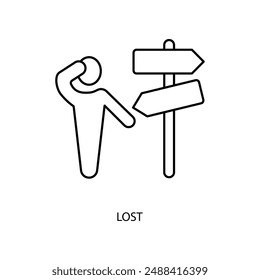 lost concept line icon. Simple element illustration. lost concept outline symbol design.