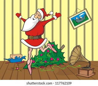 lost in dancing santa in the room