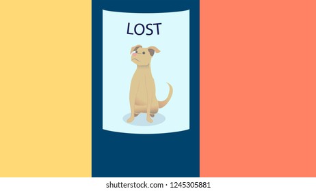 Lost dog vector illustration