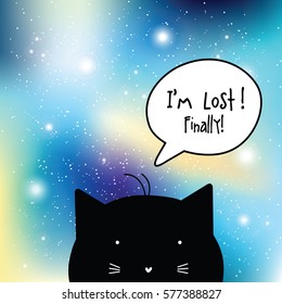 I'm lost. Finally! Space universe with stars background. 