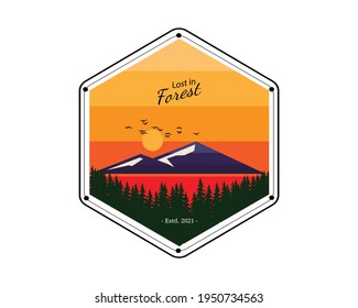 PÉRDIDA EN naturaleza FORESTAL y placa de montaña