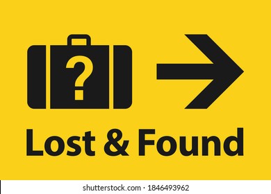 Lost and found black sign. Clipart image.