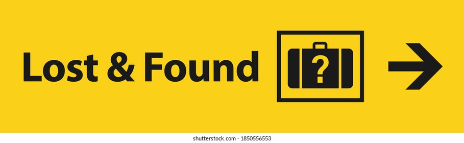 Lost and found black sign. Clipart image.