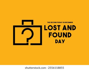 Lost and Found Day. Yellow background. Eps 10.