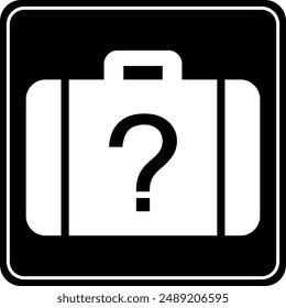 Lost and Found flat black vector icon.