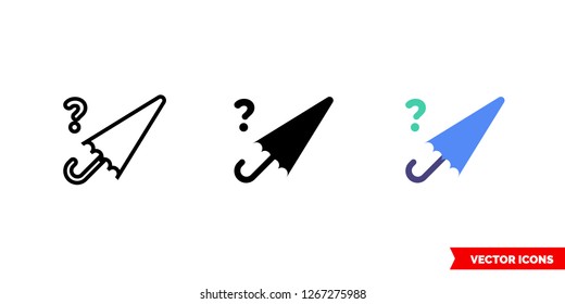 Lost and found icon of 3 types: color, black and white, outline. Isolated vector sign symbol.