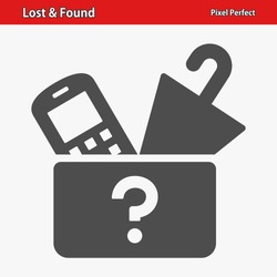 Lost & Found Icon. Professional, Pixel Perfect Icons Optimized For Both Large And Small Resolutions. EPS 8 Format.