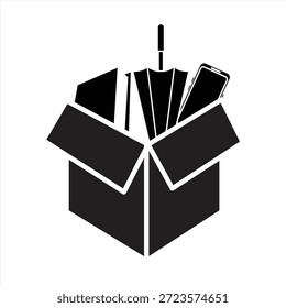 Symbol für verlorenes und gefundenes Element. Symbol für verlorene und gefundene Elemente, einzeln auf weißem Hintergrund. Vektorgrafik