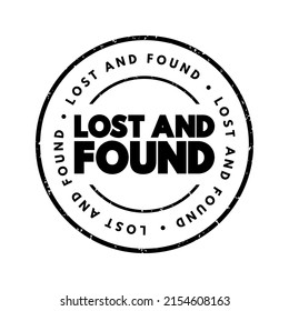 Lost Found Text Stamp Concept Background Stock Vector (Royalty Free ...