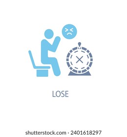 lost the game concept line icon. Simple element illustration. lost the game concept outline symbol design.