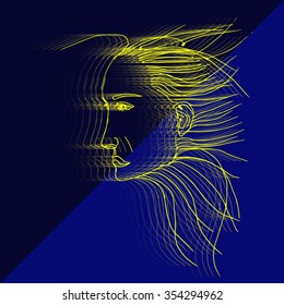 Lost girl illustration - vector