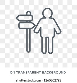 lost human icon. Trendy flat vector lost human icon on transparent background from Feelings collection. High quality filled lost human symbol use for web and mobile