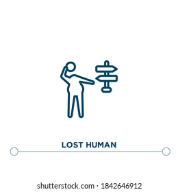 lost human outline vector icon. simple element illustration. lost human outline icon from editable feelings concept. can be used for web and mobile
