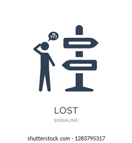 lost icon vector on white background, lost trendy filled icons from Signaling collection, lost vector illustration