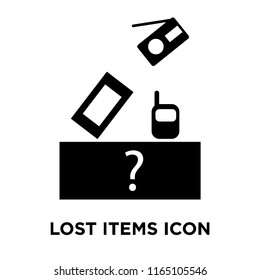 Lost Items Icon Vector Isolated On White Background, Lost Items Transparent Sign